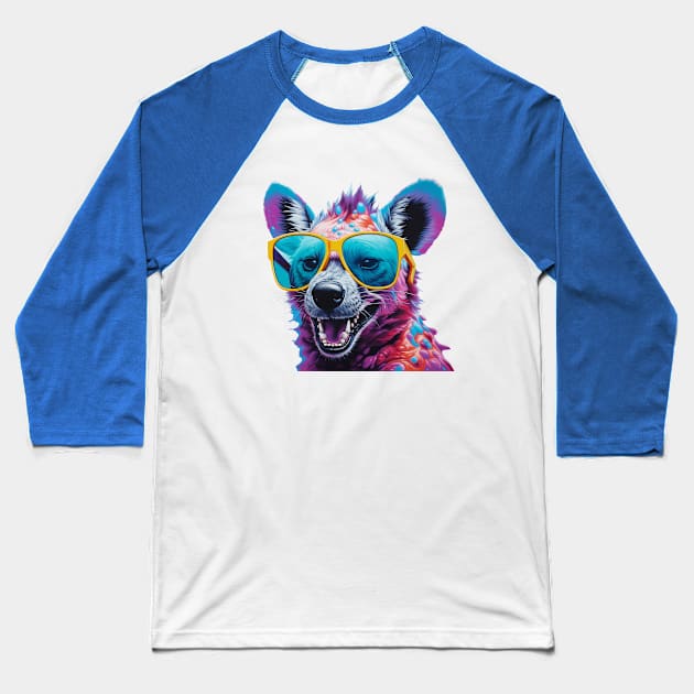 Pop-Art Hyena Baseball T-Shirt by OspreyElliottDesigns